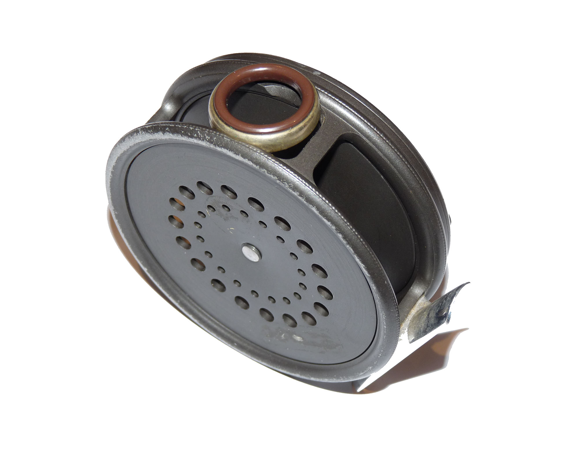 Hardy Perfect 3 3/8" trout fly reel with line guide Hardy case and box Hardy Perfect 3 3/8" trout fly reel with line guide Hardy case and box