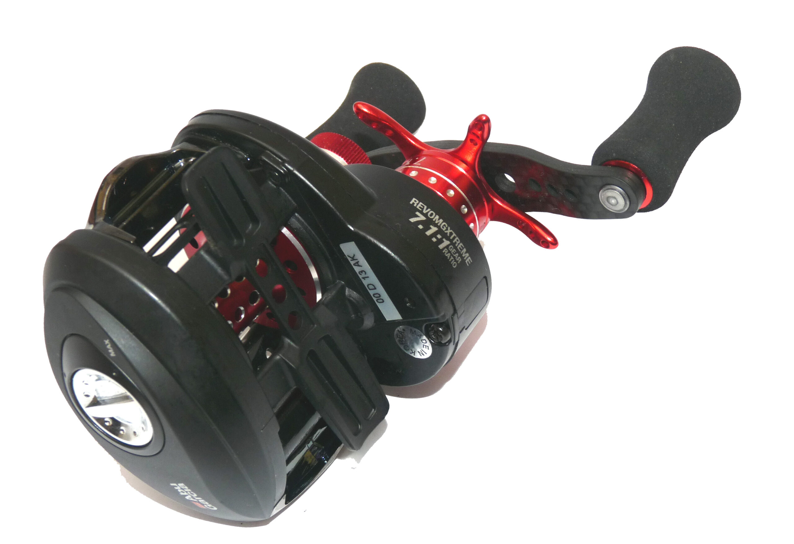 Abu Revo MGXtreme low profile multiplier reel black,/red 10 bearing, rare, collector - Image 3