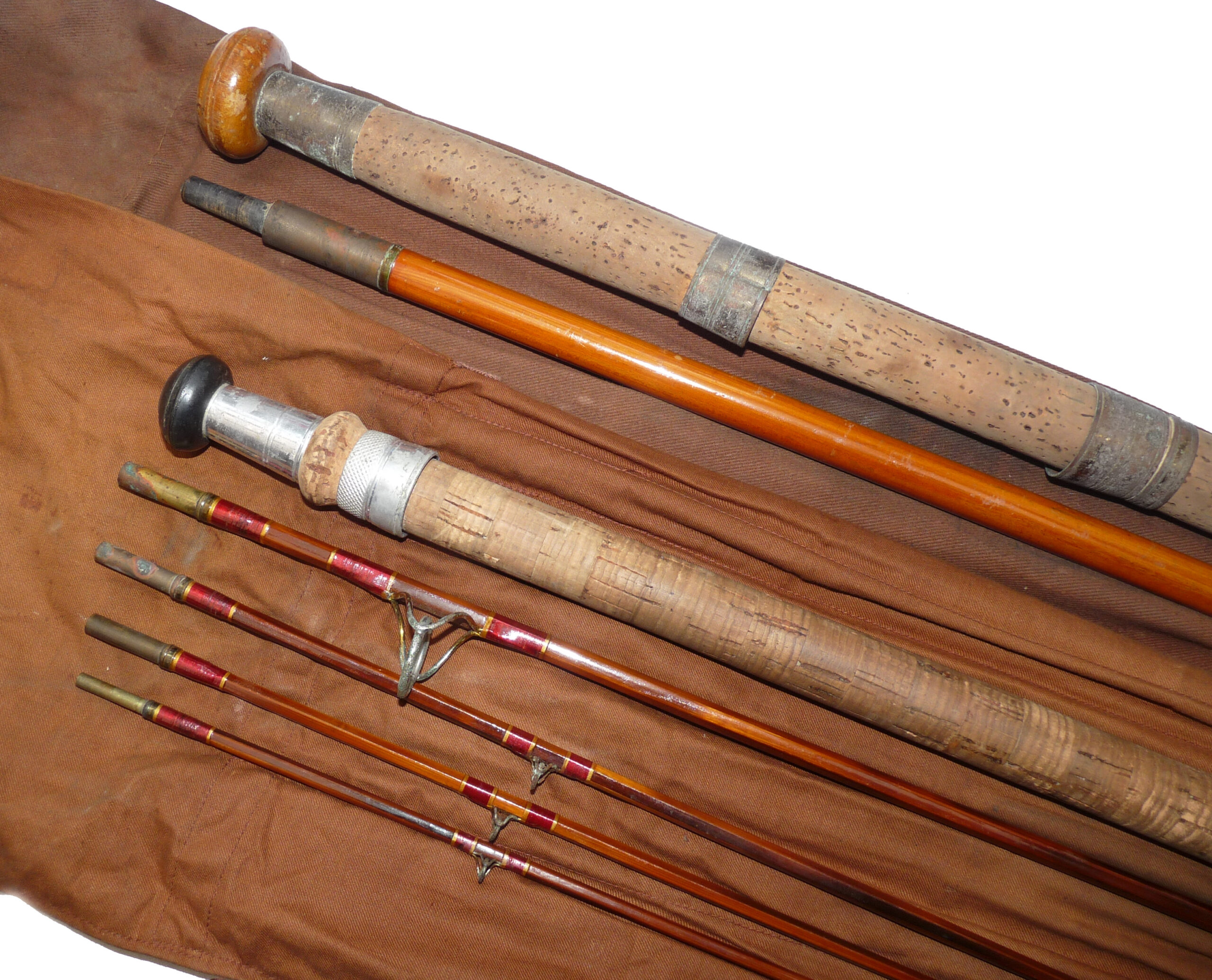 Lindop Combination rod 5 piece split cane making up a 9’ fly or 7’ spinning + a Pike rod - Image 3
