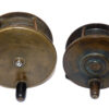 2 all brass antique salmon fly fishing reels to use or display, one Scottish?