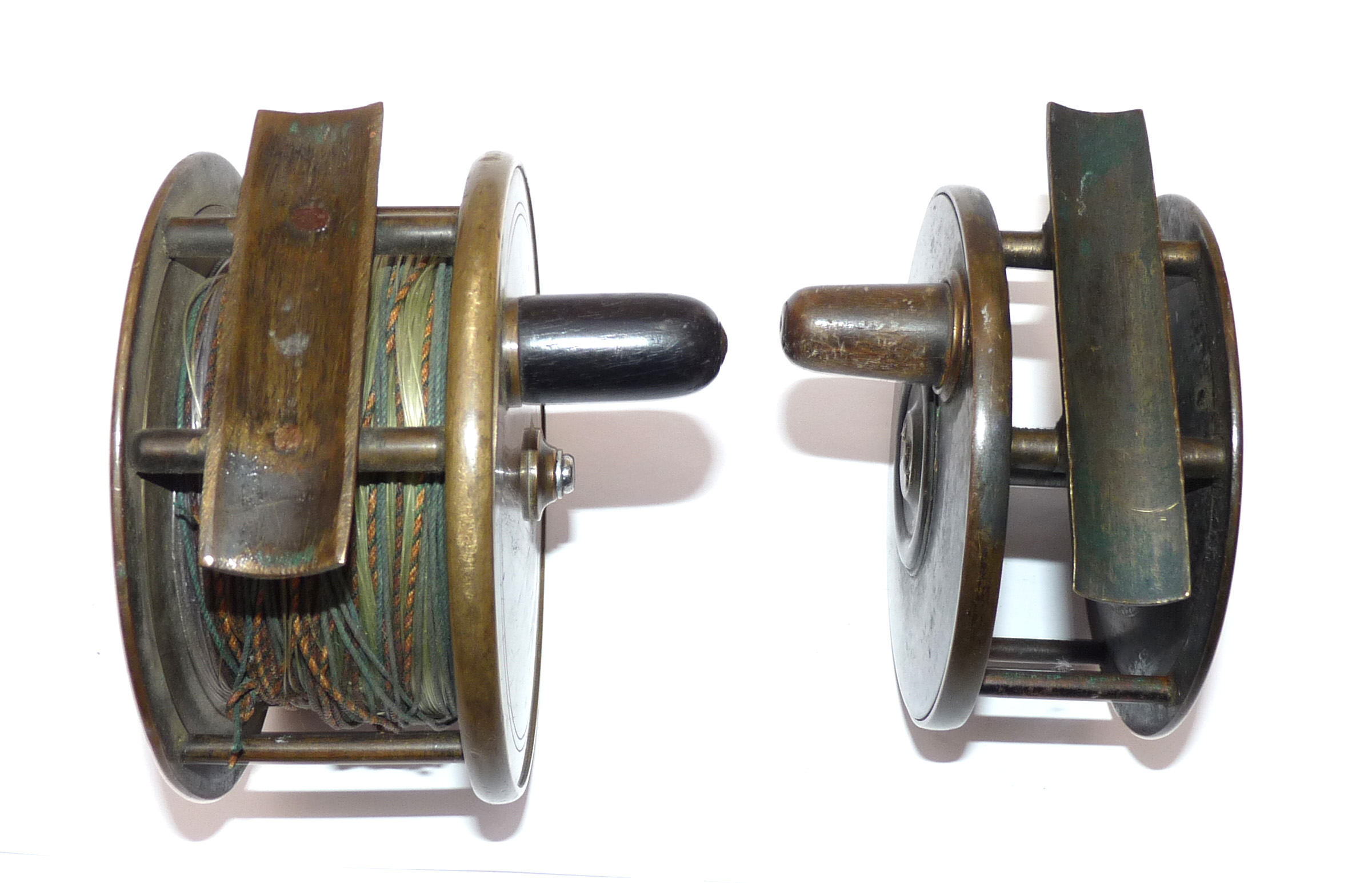 2 all brass antique salmon fly fishing reels to use or display, one Scottish? - Image 2