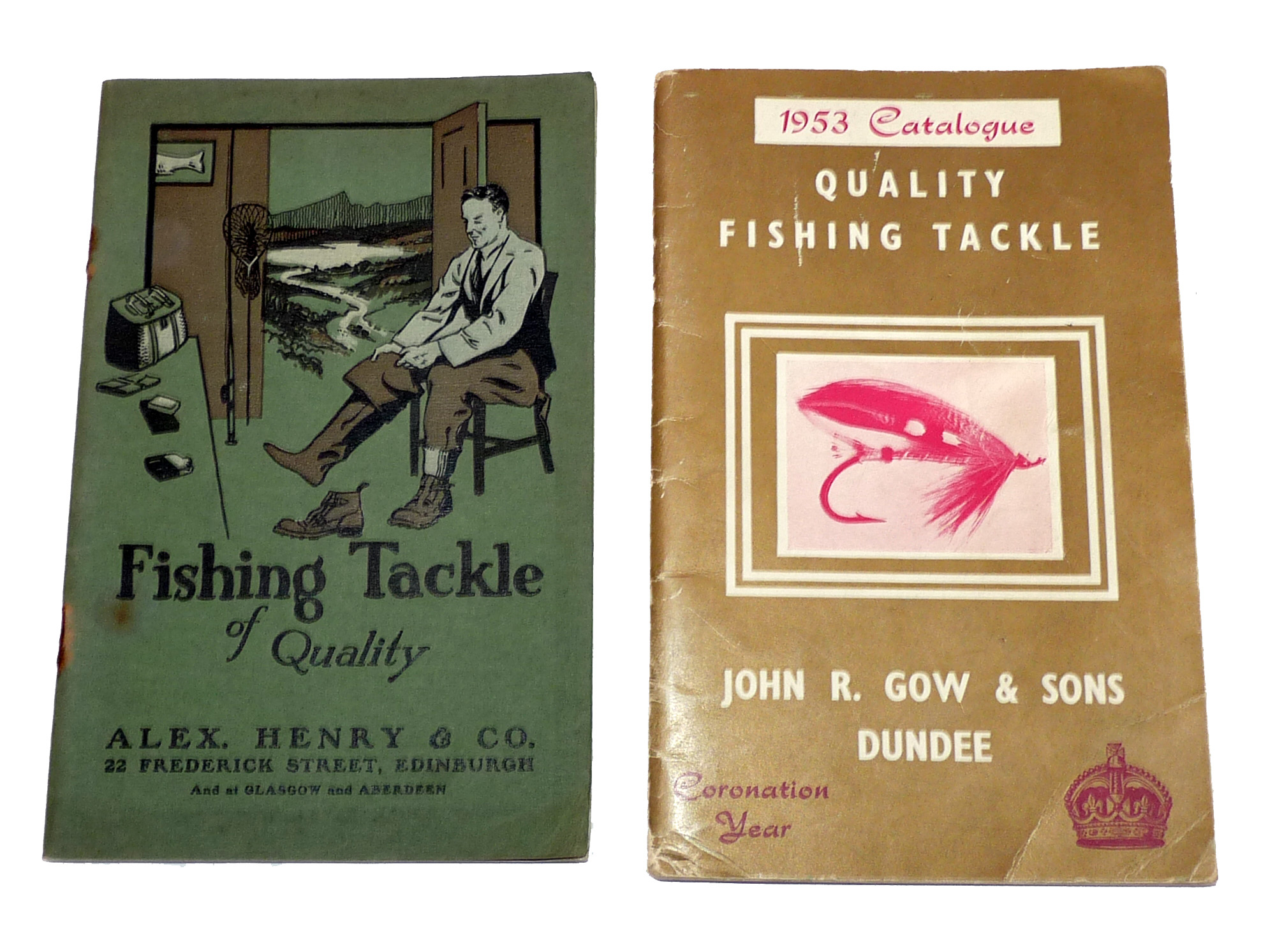John R Gow of Dundee, 1953,Alex Henry Edinburgh Scottish vintage fishing tackle catalogues