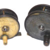 C. Farlow ebonite & brass plate wind 2.5" & 3" antique fly reels