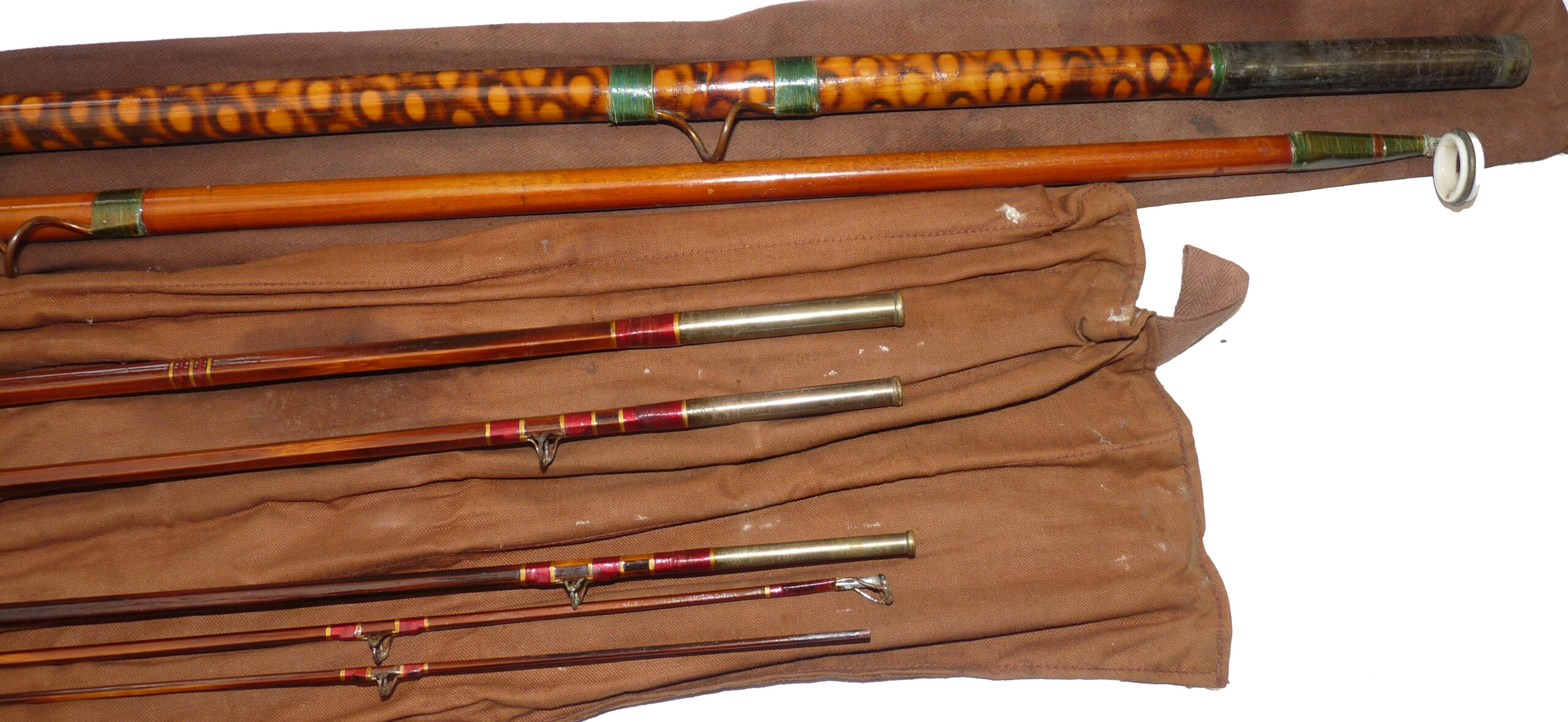 Lindop Combination rod 5 piece split cane making up a 9’ fly or 7’ spinning + a Pike rod - Image 2