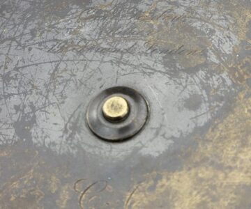 Alternative view of Chas Farlow 4.5" all brass antique plate wind salmon fly reel c1890