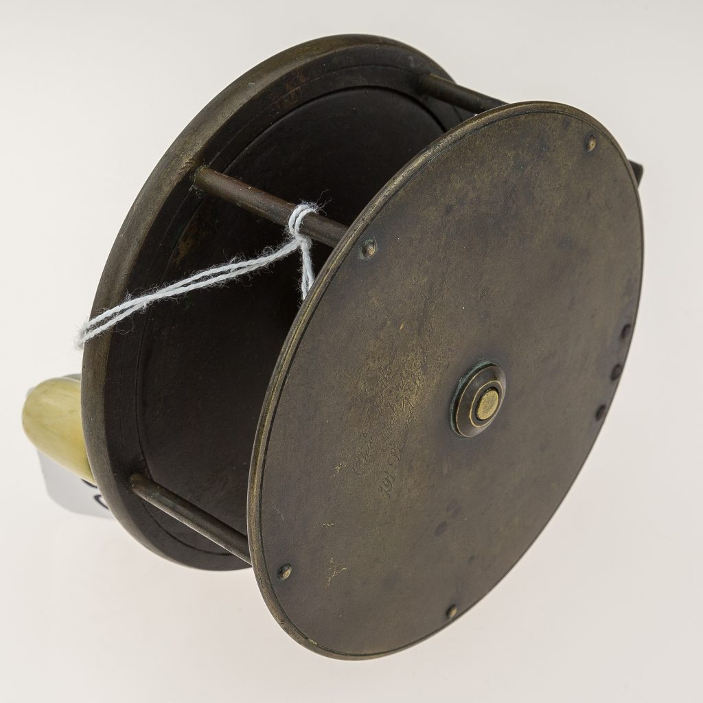 C. Farlow 4.75" antique all brass salmon fly reel c 1890 - Image 4