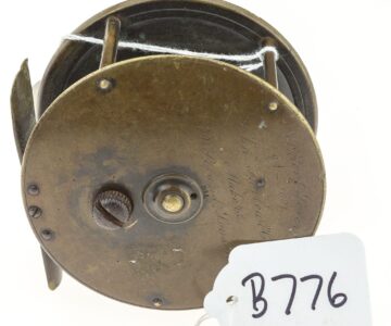 C. Farlow brass patent lever salmon fly reel c1890