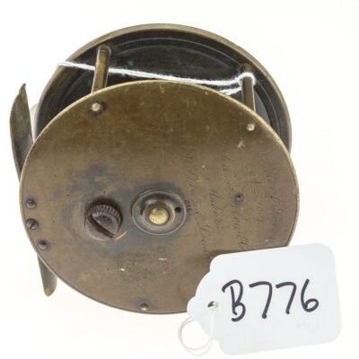 C. Farlow brass patent lever salmon fly reel c1890