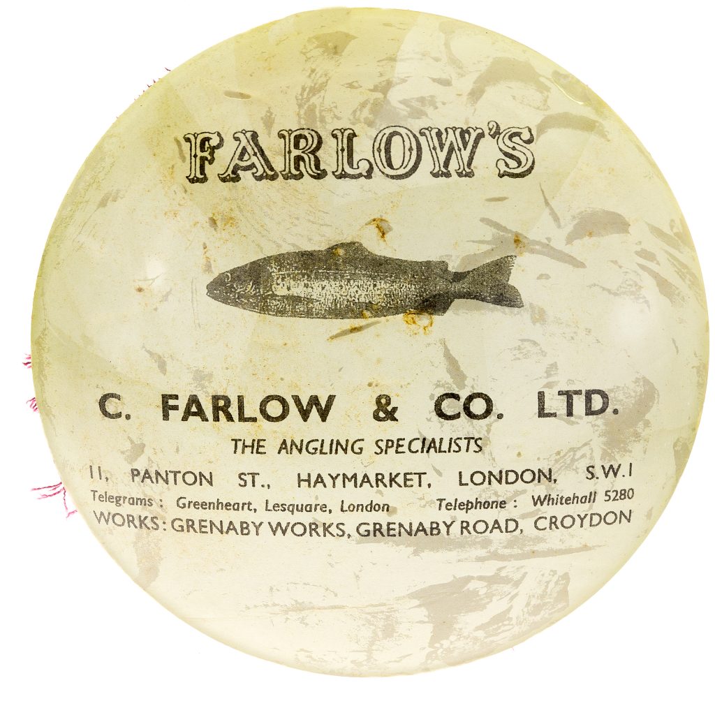 Farlow's 6.5" large glass paperweight for collector or man cave