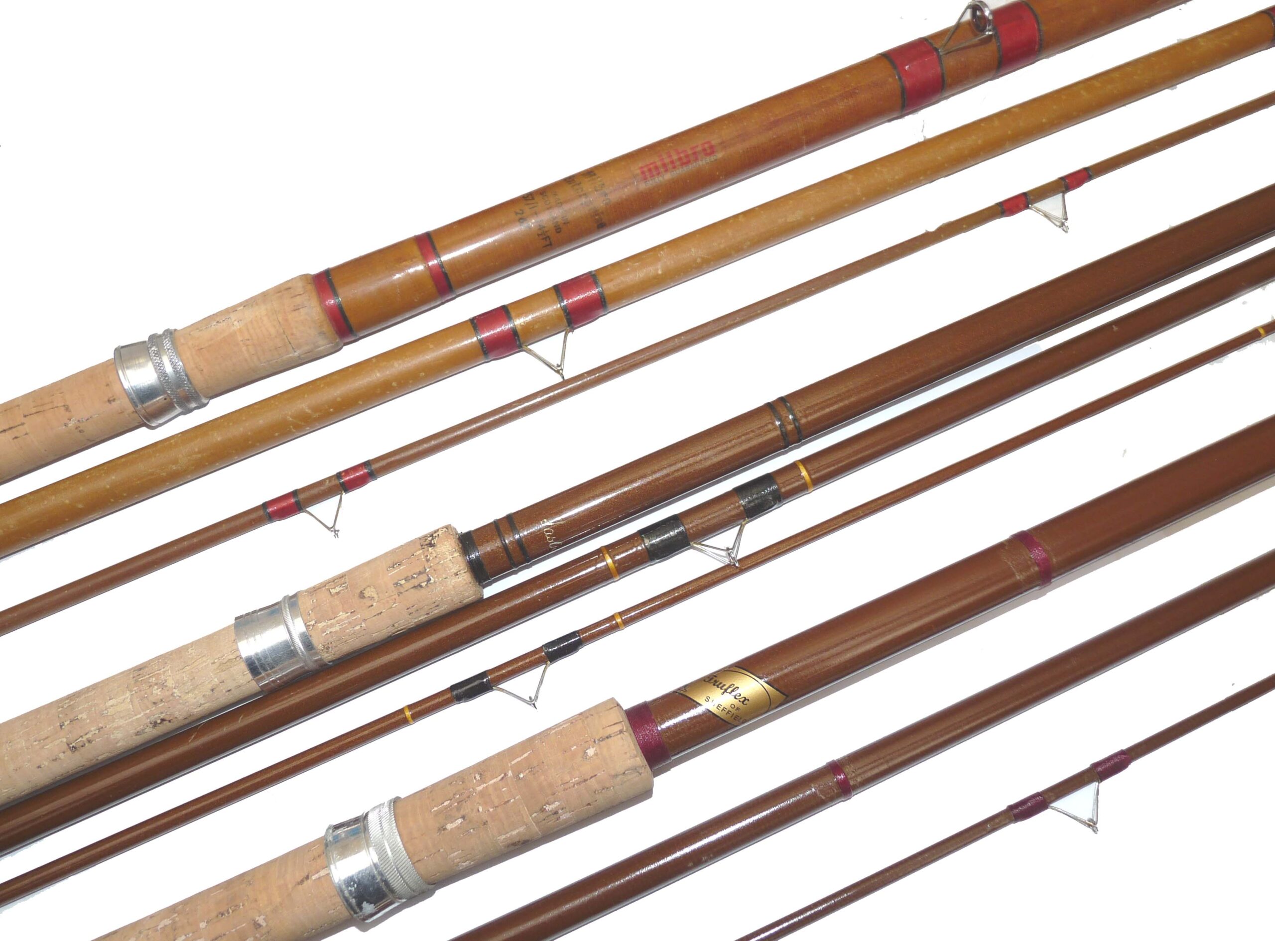 Milbro Enterprise 14'6 glass match rod + 2 others c 1970 in fine fishable cond.