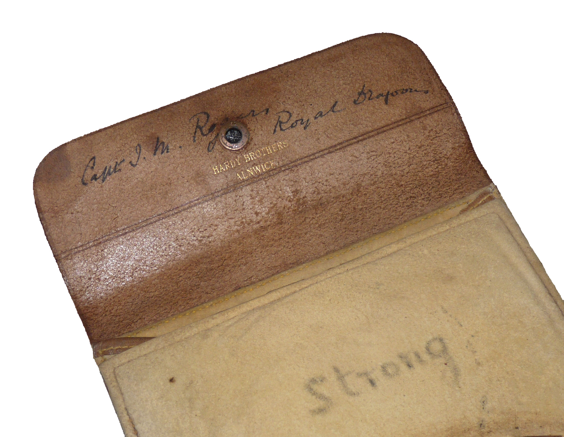Hardy The Houghton Cast Case, 3 antique wallets one marked “Capt. J.M. Rogers, Royal Dragoons” - Image 2
