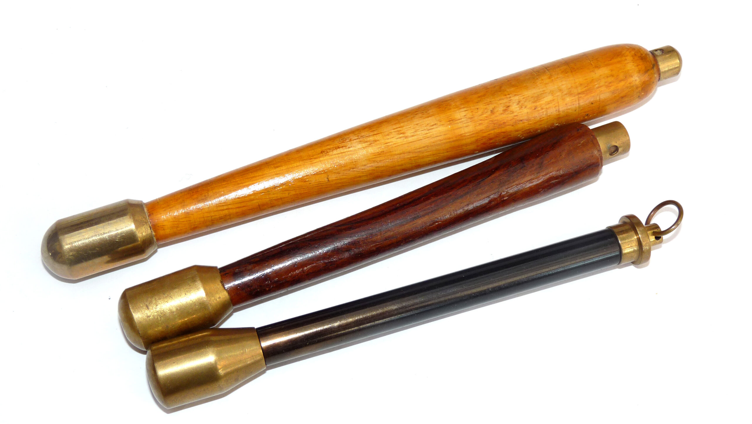 3 traditional wood & brass fishing priests to display or use.