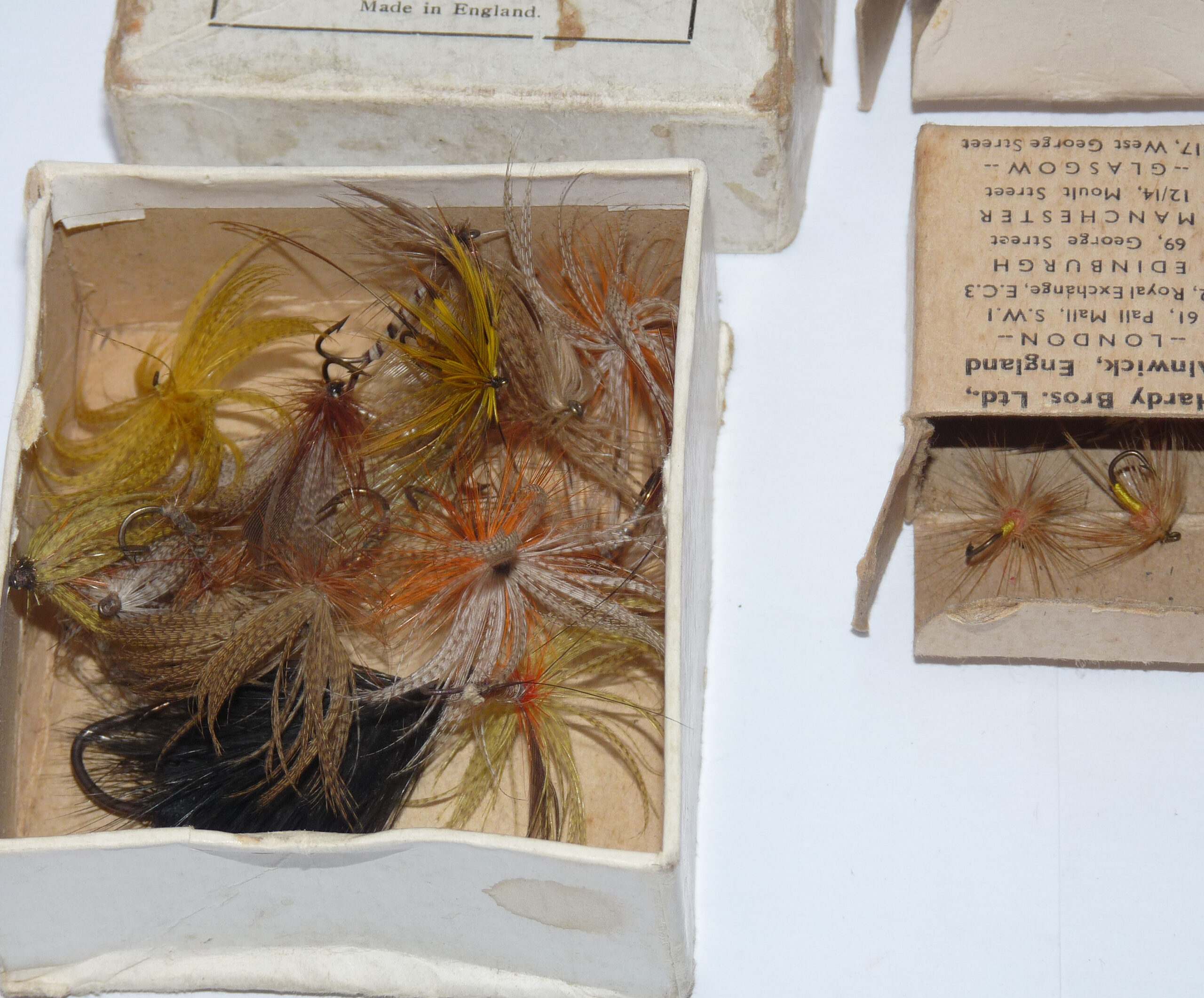Hardy Alnwick 5 vintage little card boxes of Mayflies, dapping and trout dry flies for collector - Image 2