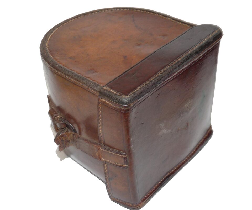 Alternative view of Farlow antique block leather reel case c1900 perfect regal reels