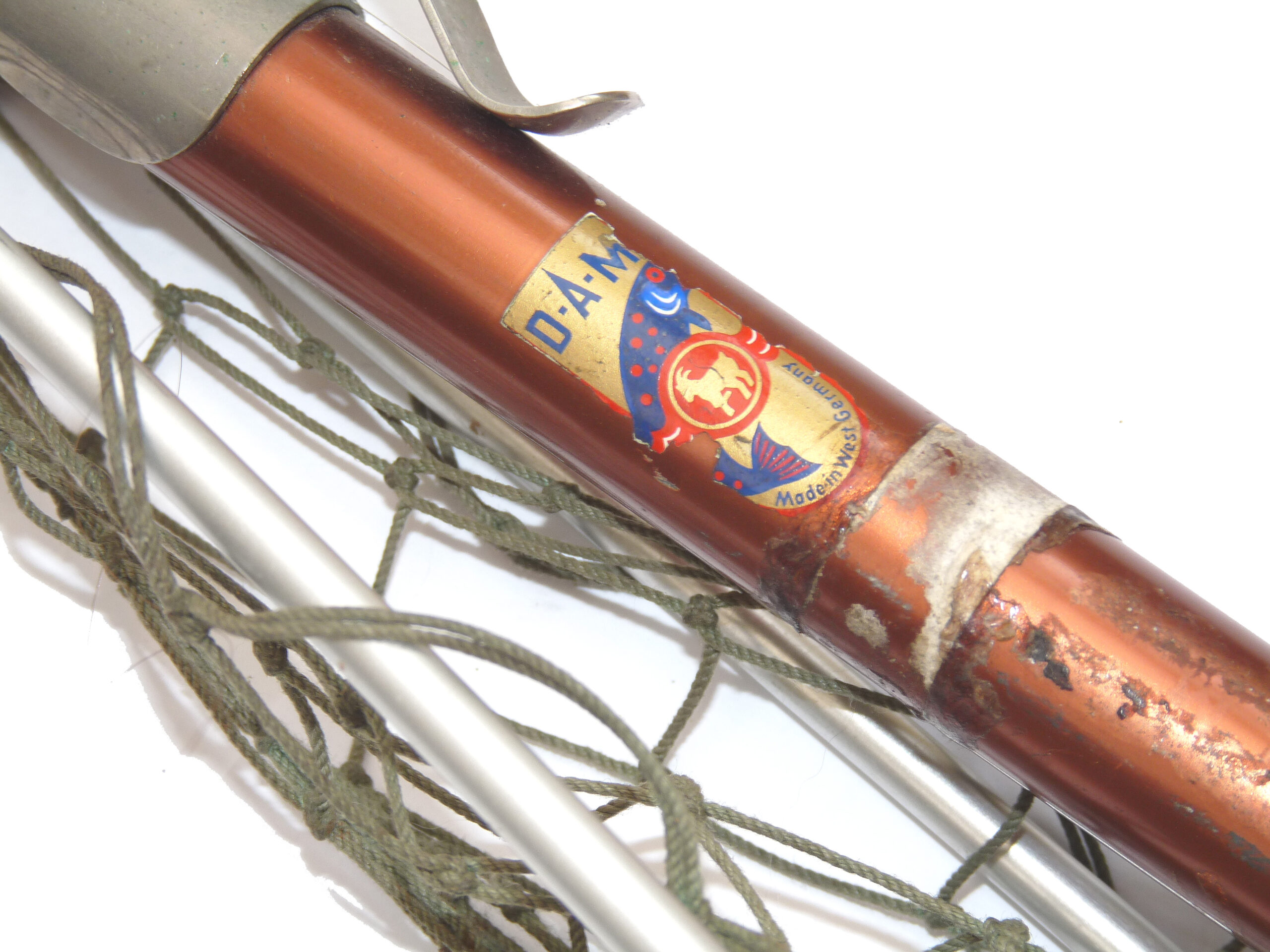 DAM West Germany vintage alloy folding landing net in good collector user condition Goat Logo - Image 4