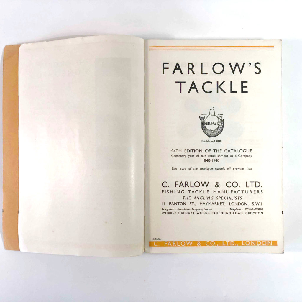 A RARE VINTAGE C FARLOW & CO ADVERTISING FISHING CATALOGUE 1915