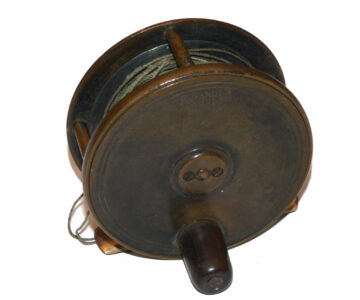 W Garden Aberdeen 3" brass fly reel c 1900 with all original bronzing