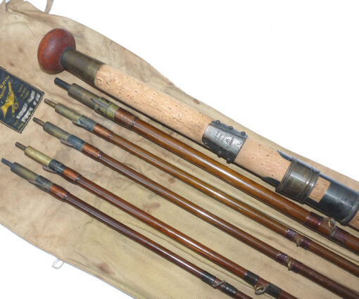 Hardy The Alnwick Greenheart 6 pce salmon fly worming rod, Rod in Hand bag
