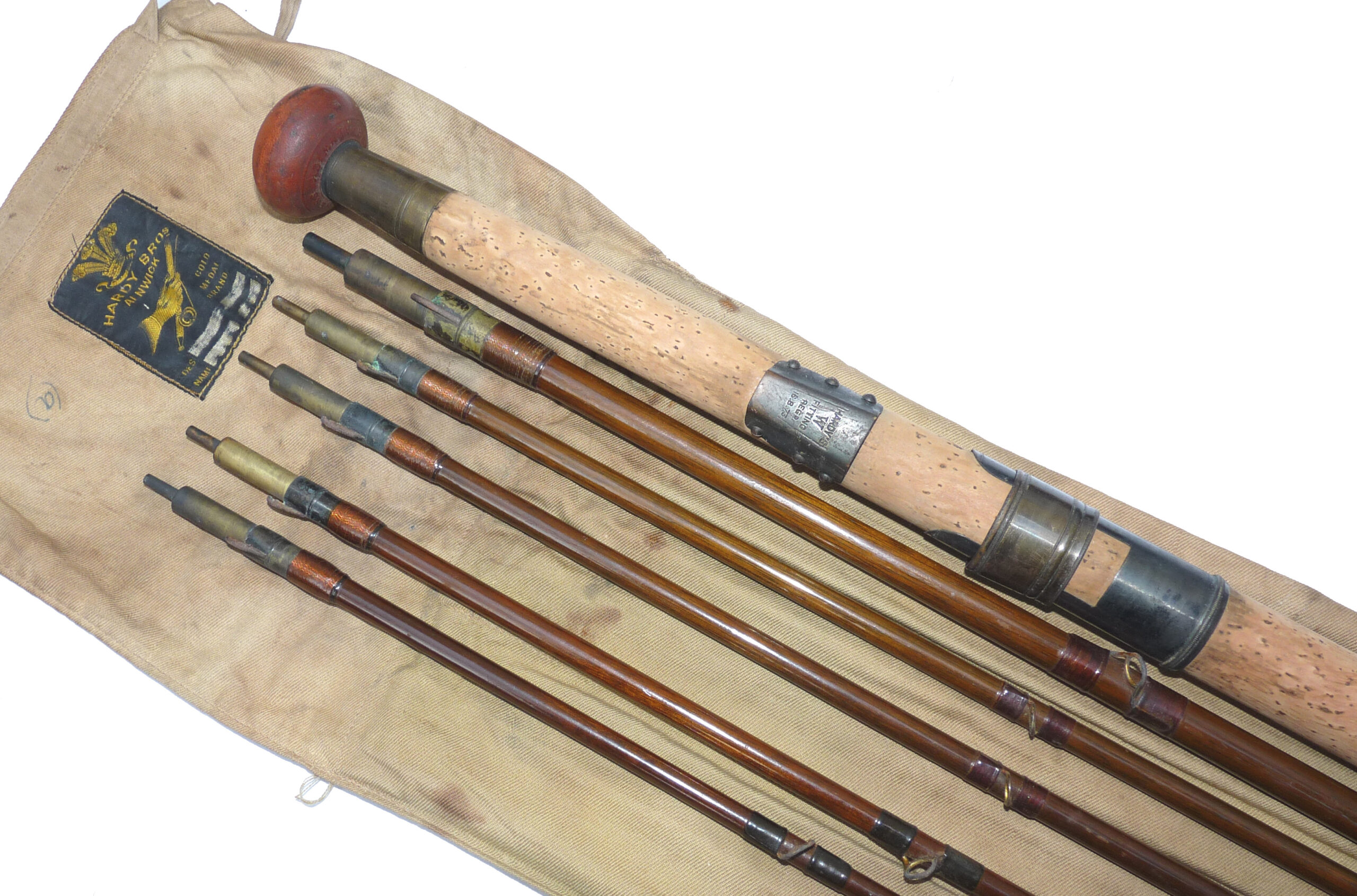 Hardy The Alnwick Greenheart 6 pce salmon fly worming rod, Rod in Hand bag