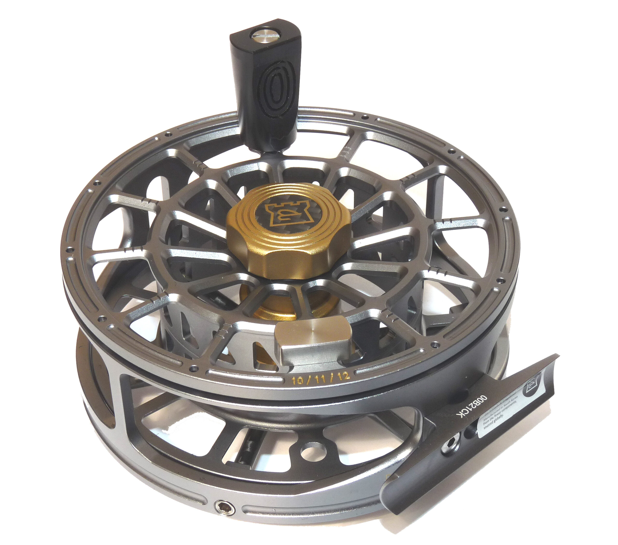 Hardy Zane Carbon 10000 large arbor reel # 10/11/12 in silver finish. unused with papers case and box - Image 3