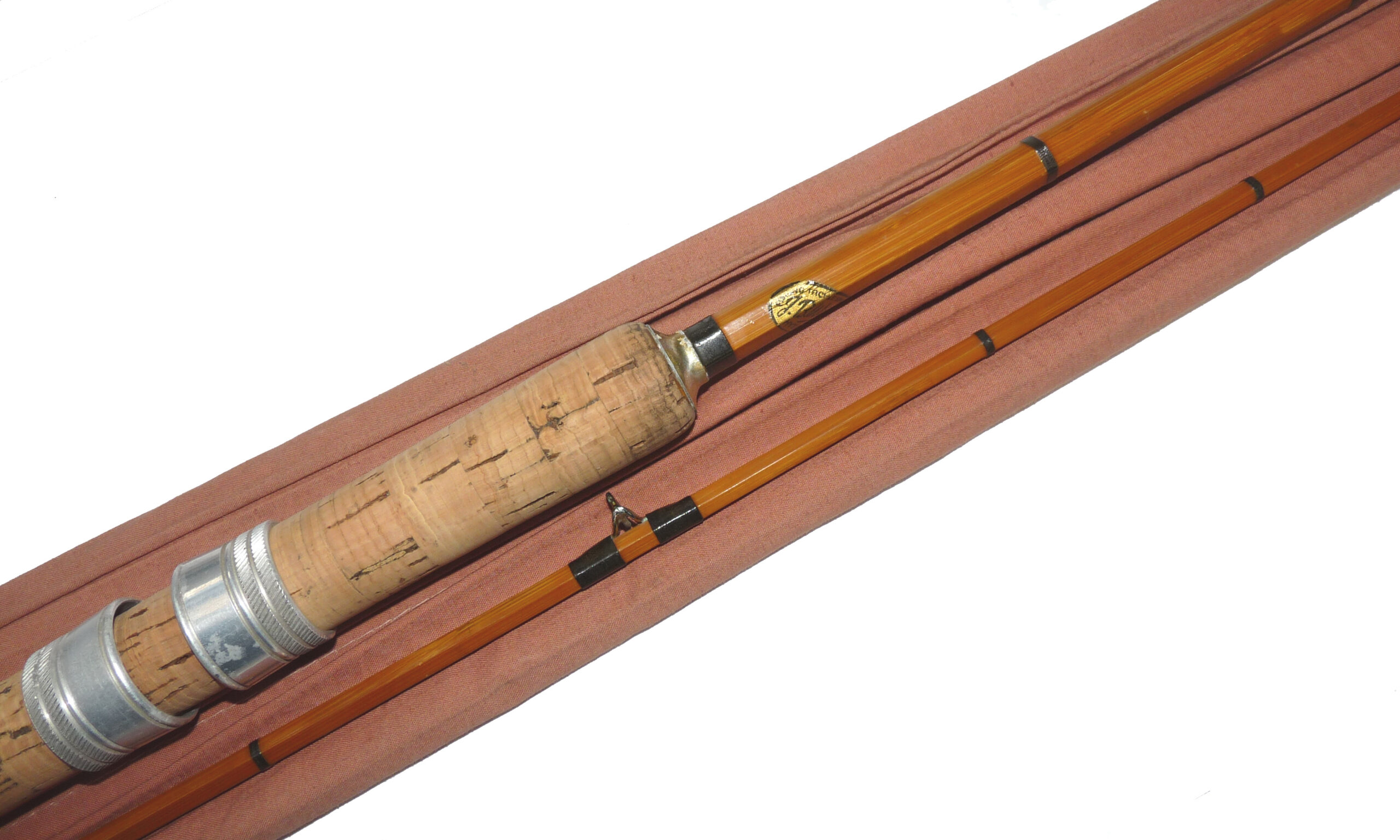 J B Walker of Hythe, Kent 10’ 2-piece split cane Avon rod, fine original condition carp tench barbel