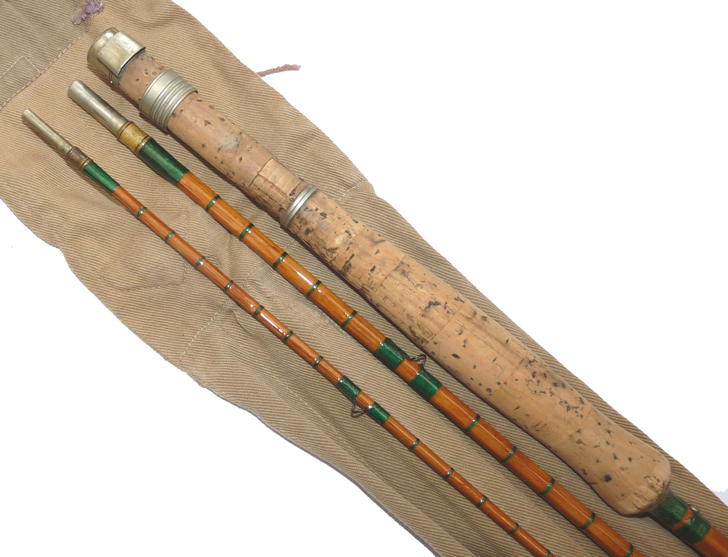 E. Kerry of Lockton, Pickering, York 9’6”, 3 piece split cane trout fly rod line #6 good to use - Image 4