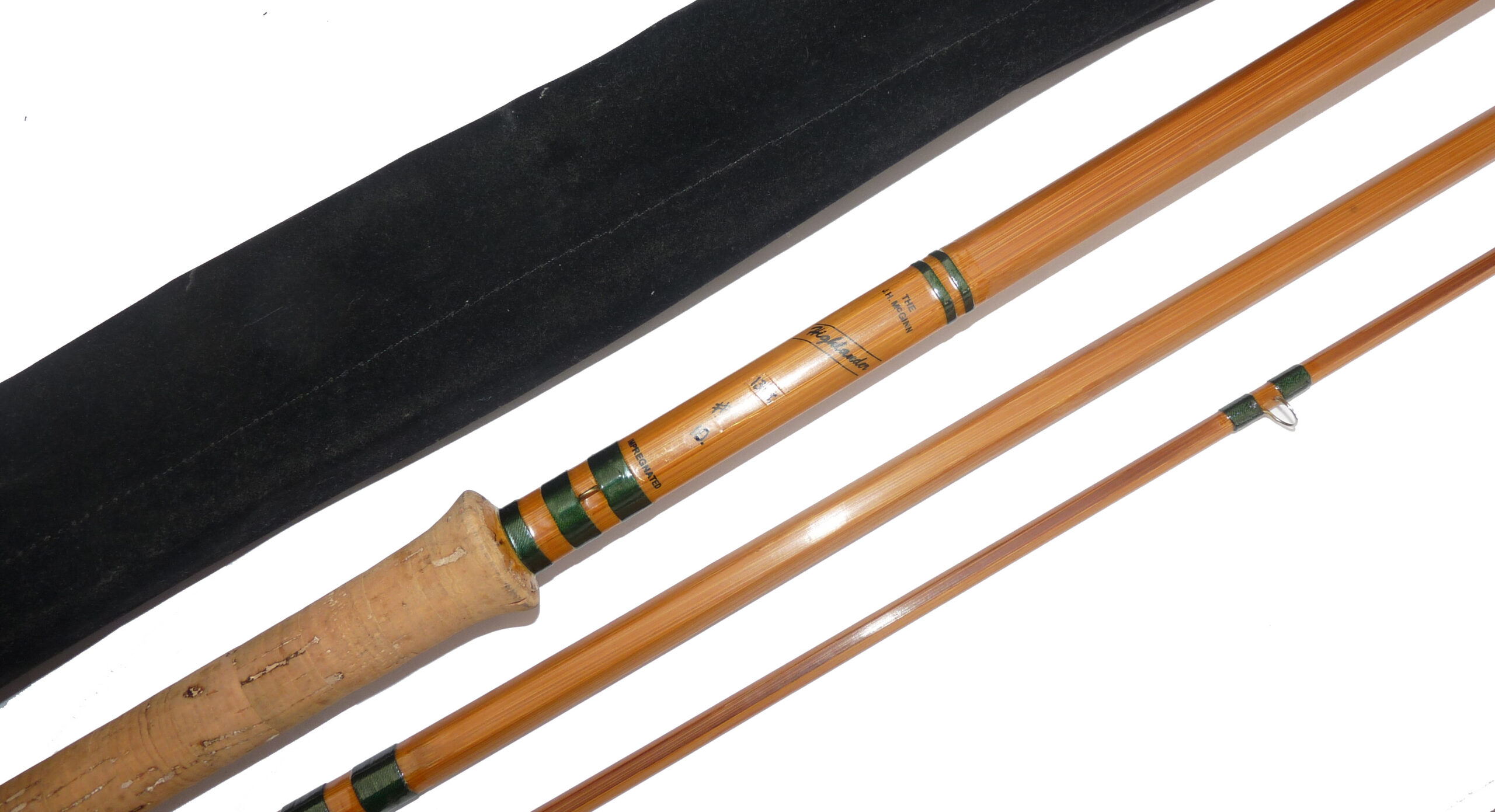 J.H. McGinn Highlander 13’ impregnated split cane salmon rod
