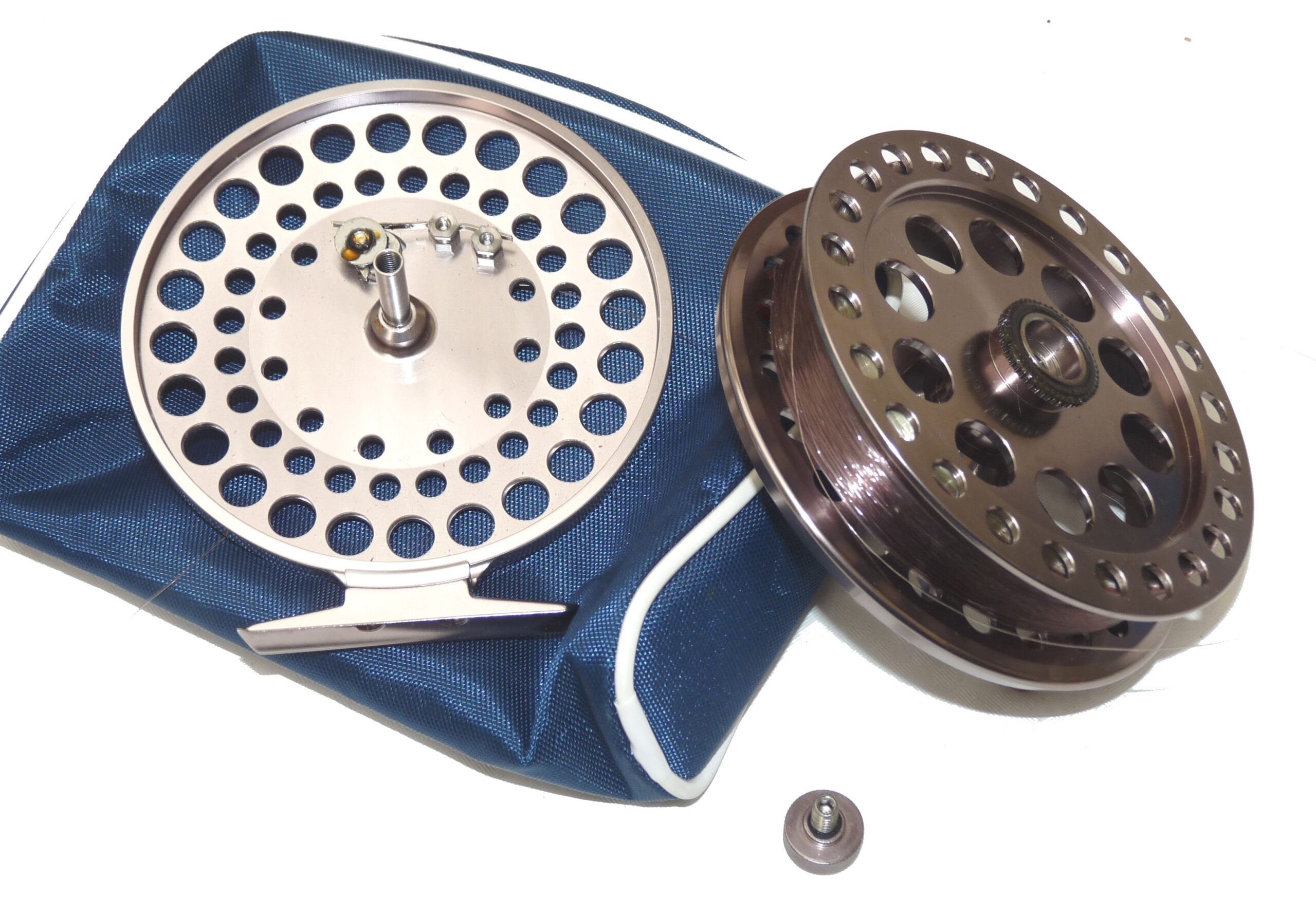 Okuma Sheffield 4.5" centre pin trotting reel with ratchet platinum finish, chub barbel carp fishing - Image 3