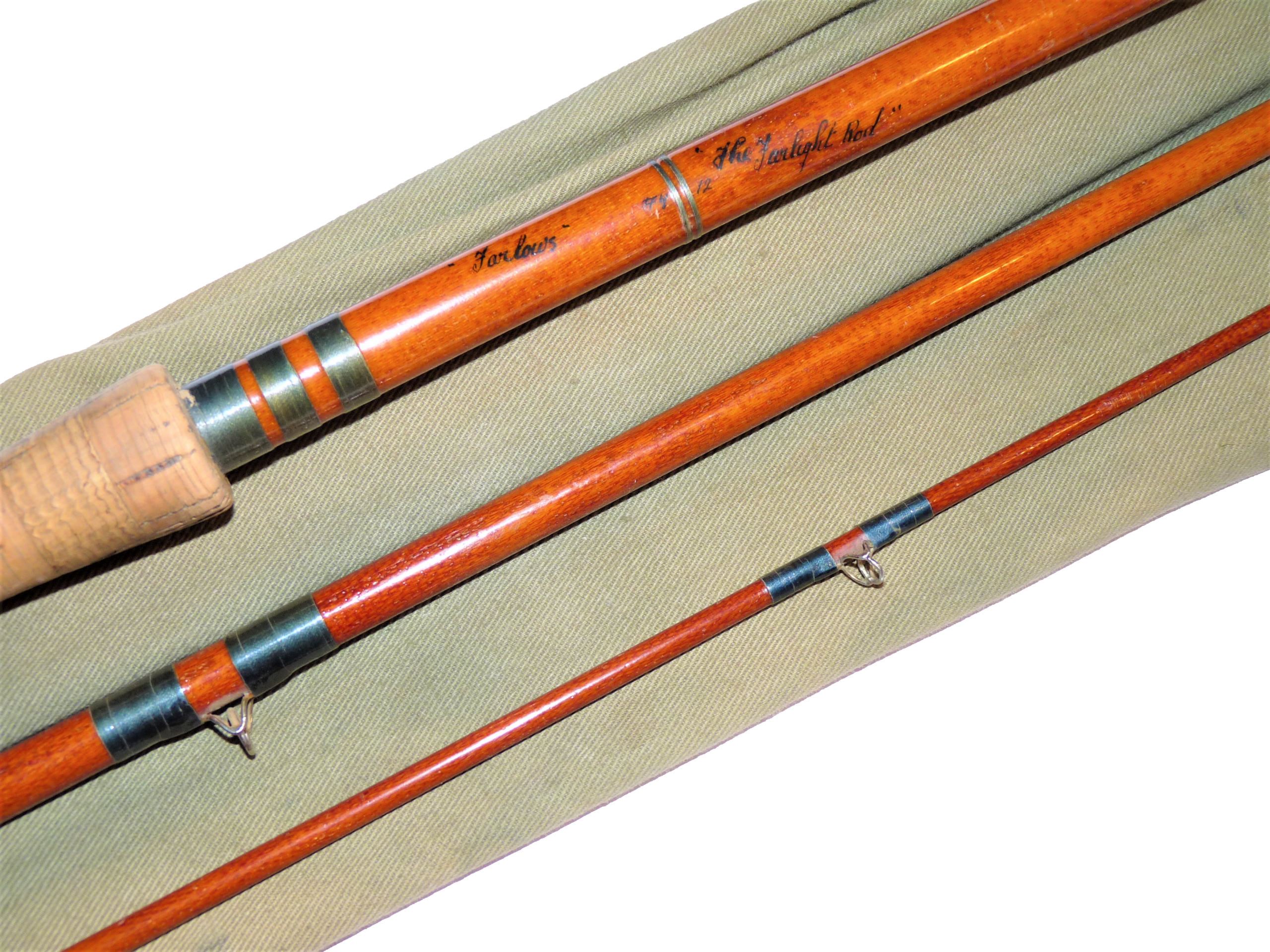 Farlow Farlight Three Piece Glass Fiber 12' Vintage Rod - Image 5