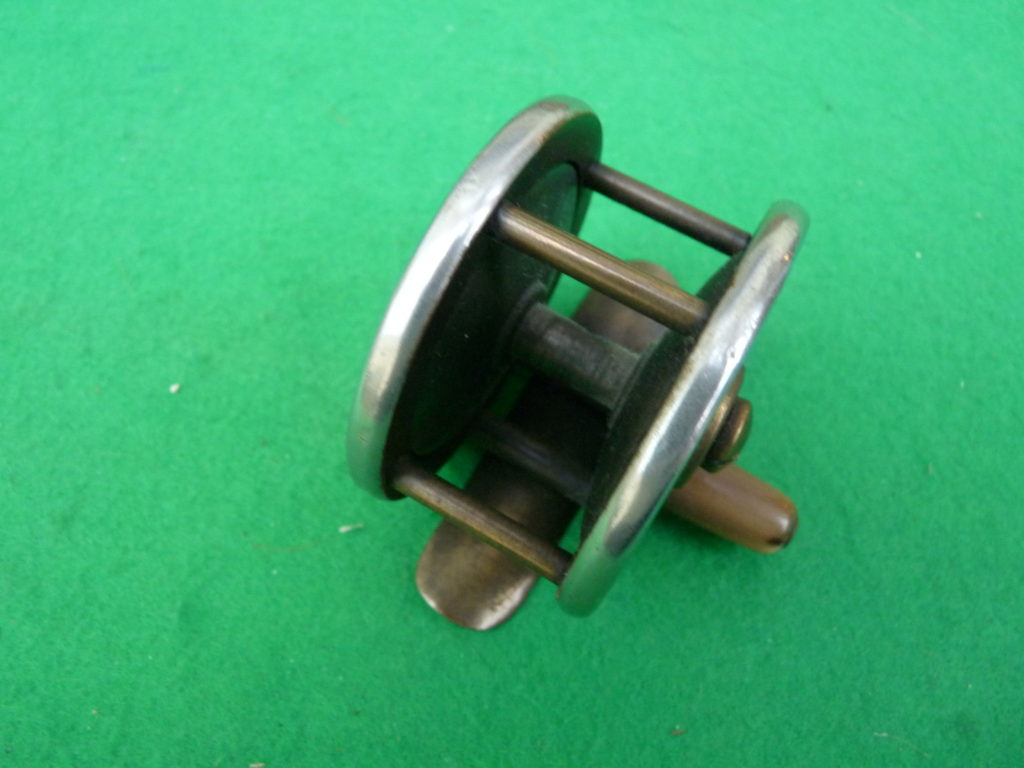 Tiny little 2” brass and ebonite brook trout fly reel c1890 - Image 2