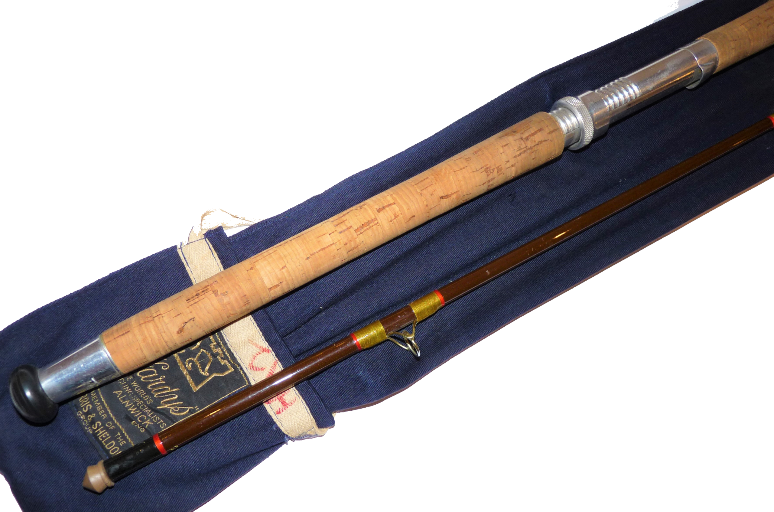 な*び様 HARDY fibalite spinning 7’ rod with Hardy Fibalite Spinner 7/8Ib 2 piece rod pike perch