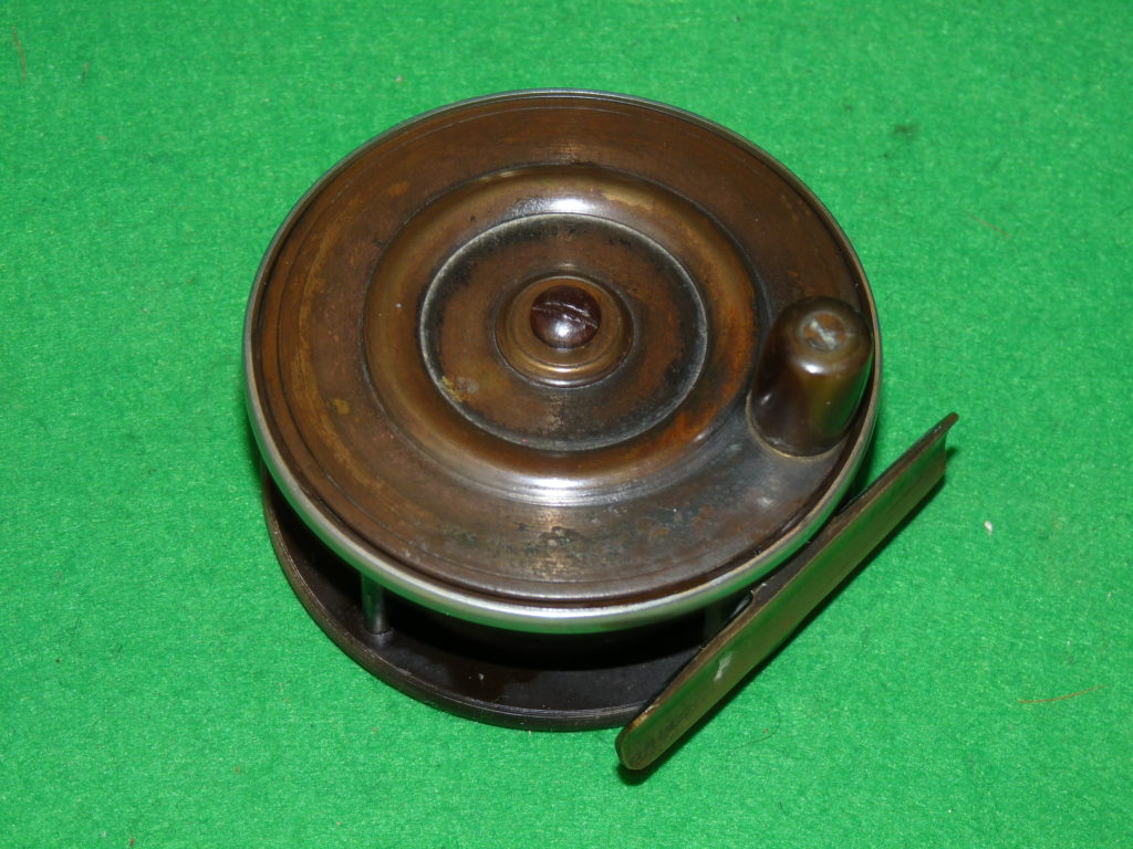 Stunning brass and ebonite 3” narrow drum Victorian trout fly reel