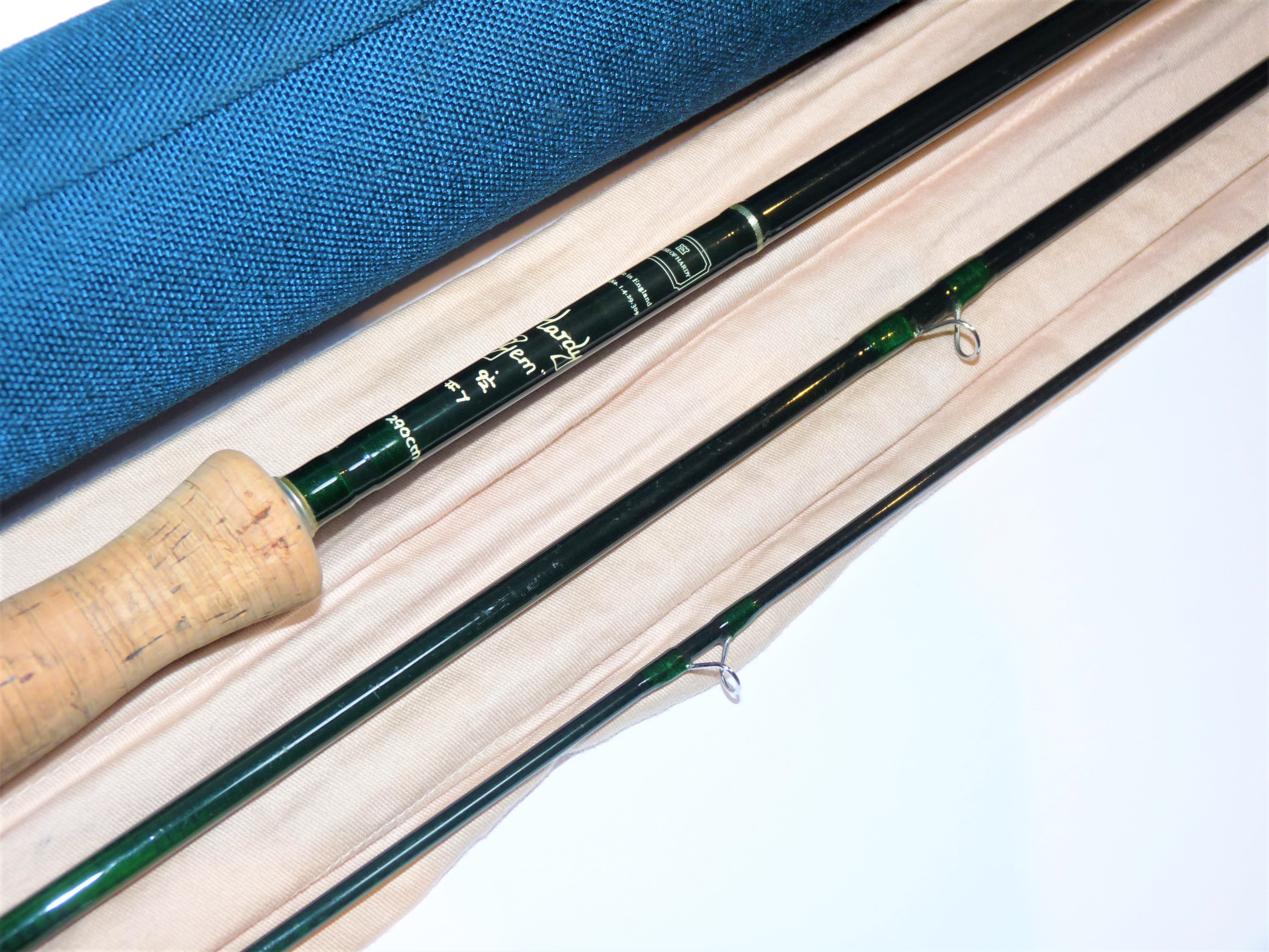 Hardy Gem 9' 6" 3-piece carbon fly rod #7 bag & Cordura tube - Image 5