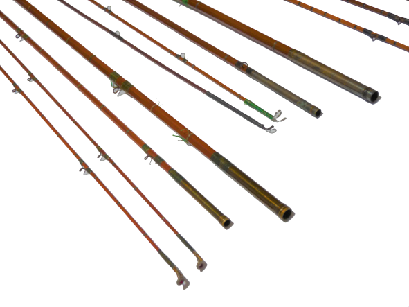 Wilkes Osprey & Lee Of Redditch 3 split cane vintage fly fishing rods for restoration - Image 4