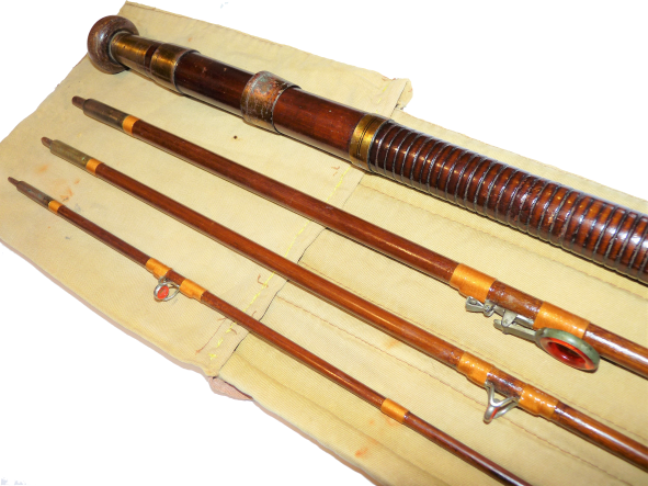 Milwards Four Piece Greenheart Travel Rod 7' With Drop Down Red Agate Ring