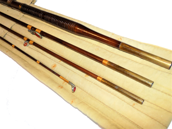 Milwards Four Piece Greenheart Travel Rod 7' With Drop Down Red Agate Ring - Image 2