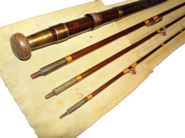 Milwards Four Piece Greenheart Travel Rod 7' With Drop Down Red Agate Ring - Image 3