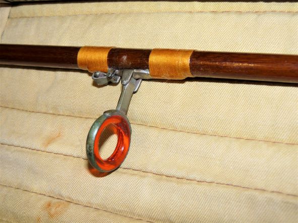 Milwards Four Piece Greenheart Travel Rod 7' With Drop Down Red Agate Ring - Image 4