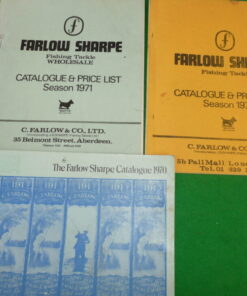 Farlow Sharpe fishing vintage tackle & wholesale catalogues x3 + price lists season 1970/1