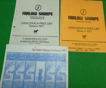 Farlow Sharpe fishing vintage tackle & wholesale catalogues x3 + price lists season 1970/1