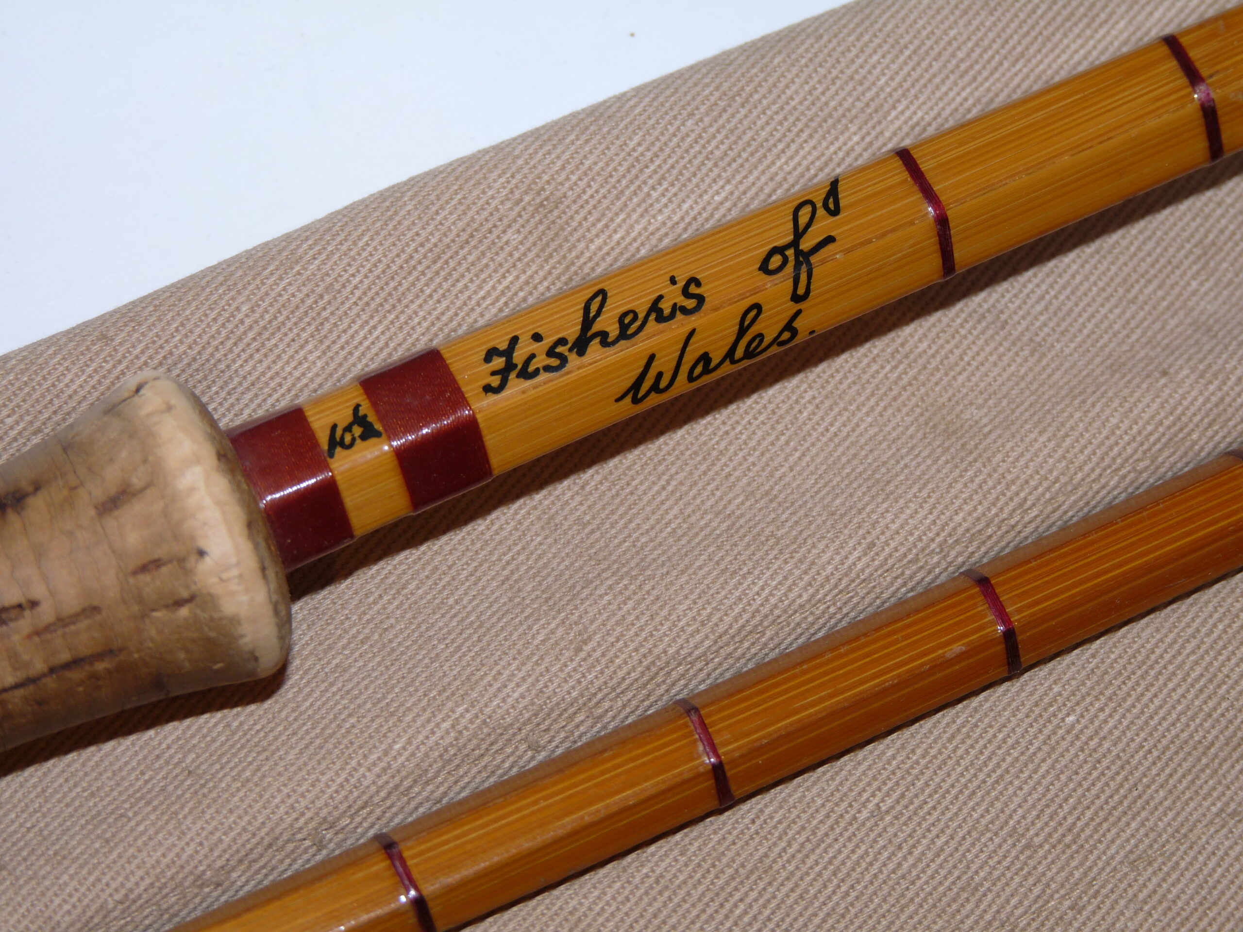 Cambrian Fly Fishers of Wales 10'6" two piece split cane trout fly rod #8 for river, lake - Image 7
