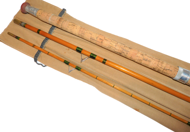 Hardy 'The General' 11' two piece float rod, whole cane, green whipped 1955 rare - Image 2