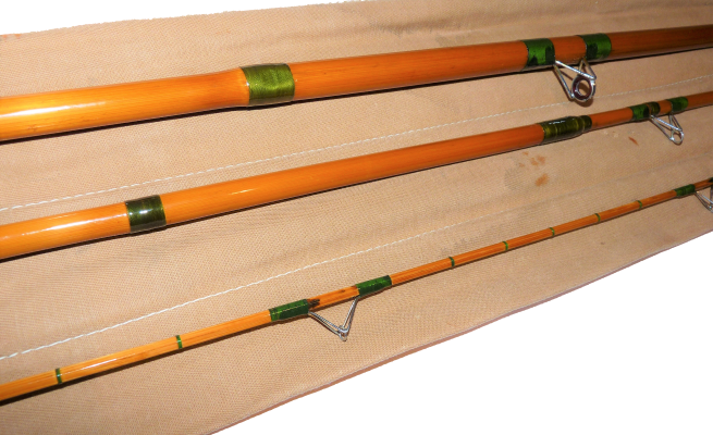 Hardy 'The General' 11' two piece float rod, whole cane, green whipped 1955 rare - Image 5