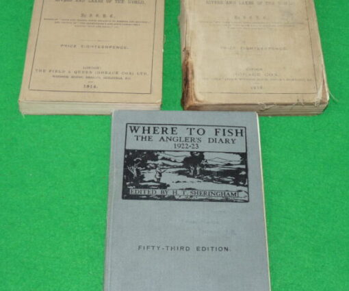 3 Fishing Books: The Anglers Diary 1922-23, 1914 & 1911