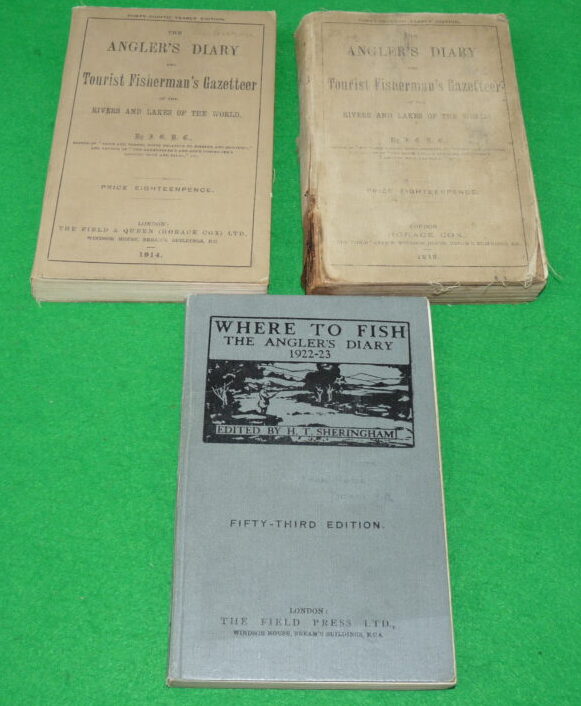 3 Fishing Books: The Anglers Diary 1922-23, 1914 & 1911