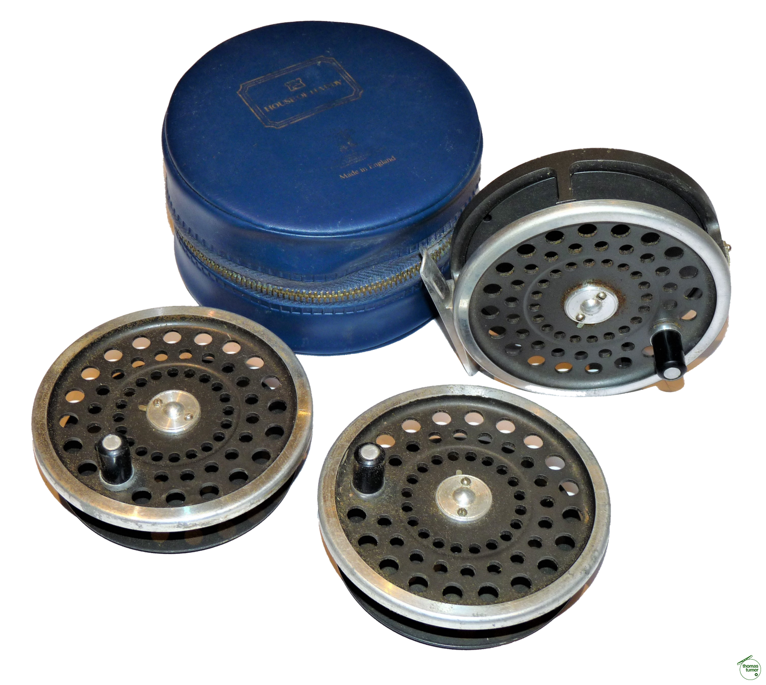 Hardy Marquis #8/9 fly reel, 2 spare spools & padded case