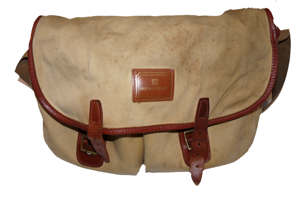 Hardy Canvas and leather compact trout fly fishing bag