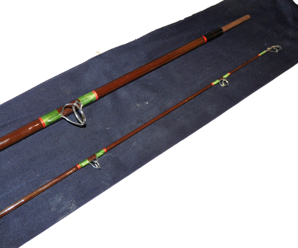 Hardy 8' two piece fibalite 7/8Ib spinning rod with bag and in