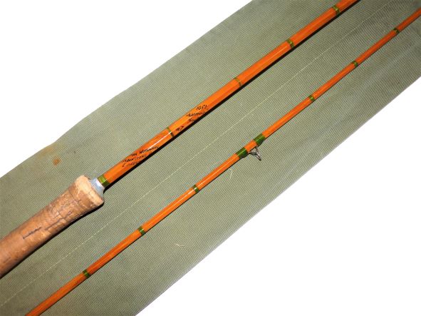 Norman Woodward Leicester 10' two piece split cane trout fly rod line #6