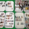 Wheatley alloy fly boxes x 4 containing a good collection of salmon flies, Hairwing, Muddler